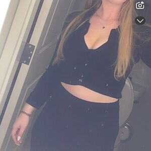 Black Sweater Two Piece Set